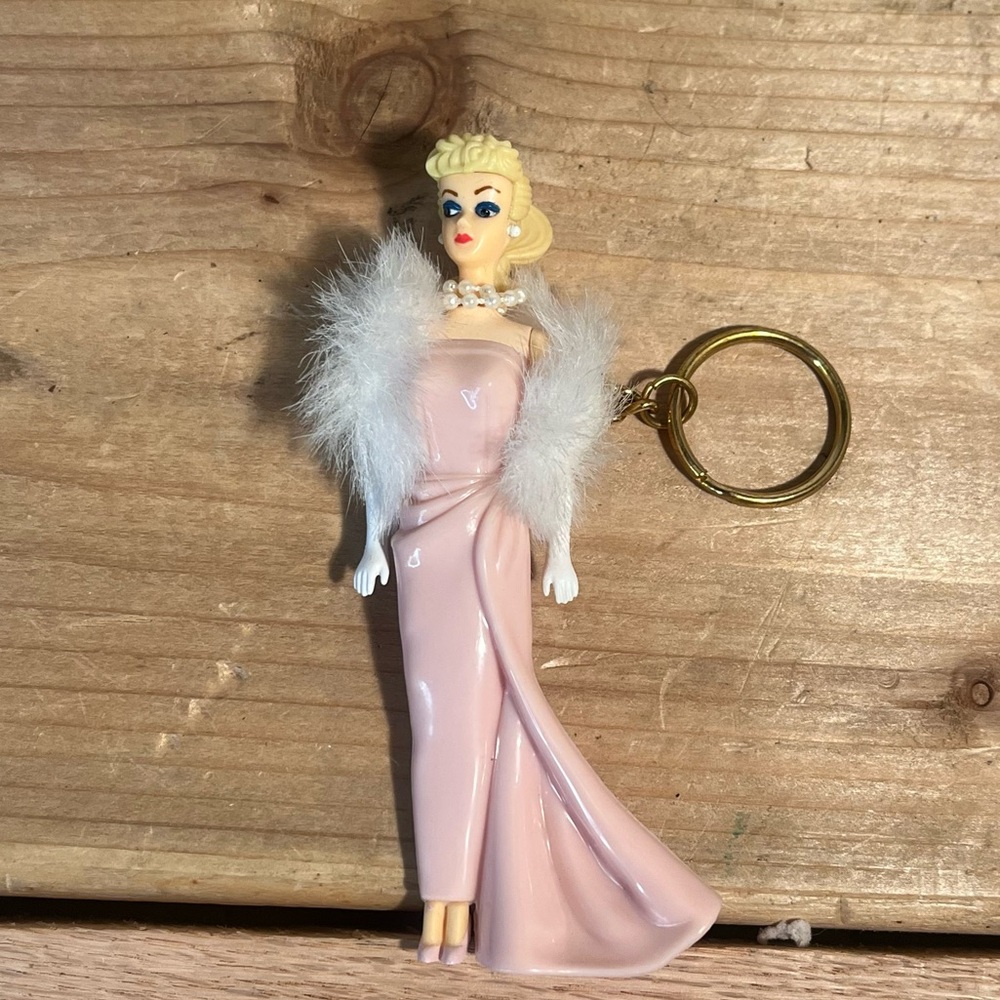 1996 VINTAGE BARBIE Enchanted Evening Keychain • Pink Gown